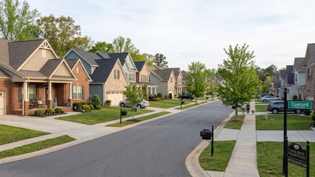 Concord, North Carolina residential neighborhood street